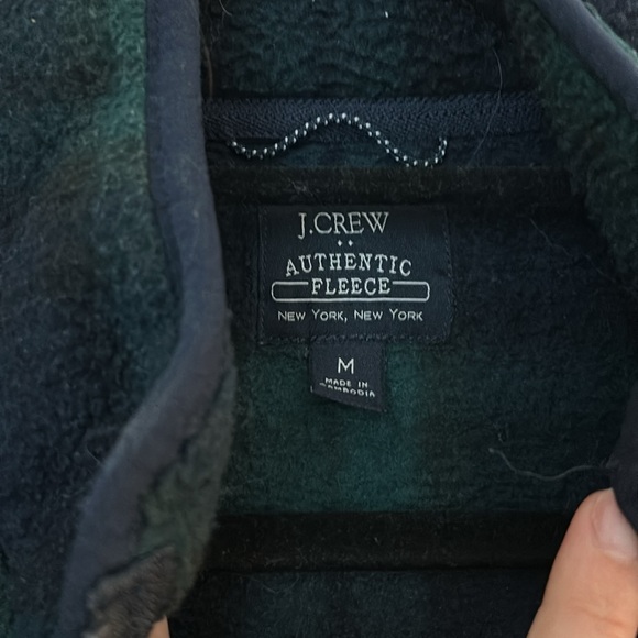 Plaid J. Crew Quarter Zip Pullover Sweatshirt Fleece M - Picture 3 of 6